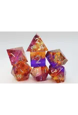 Foam Brain Sharp Edge Resin RPG Dice Set - Flash of Green