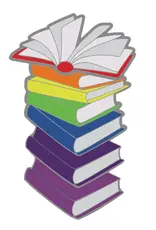 Foam Brain Pride Books Pin: Rainbow