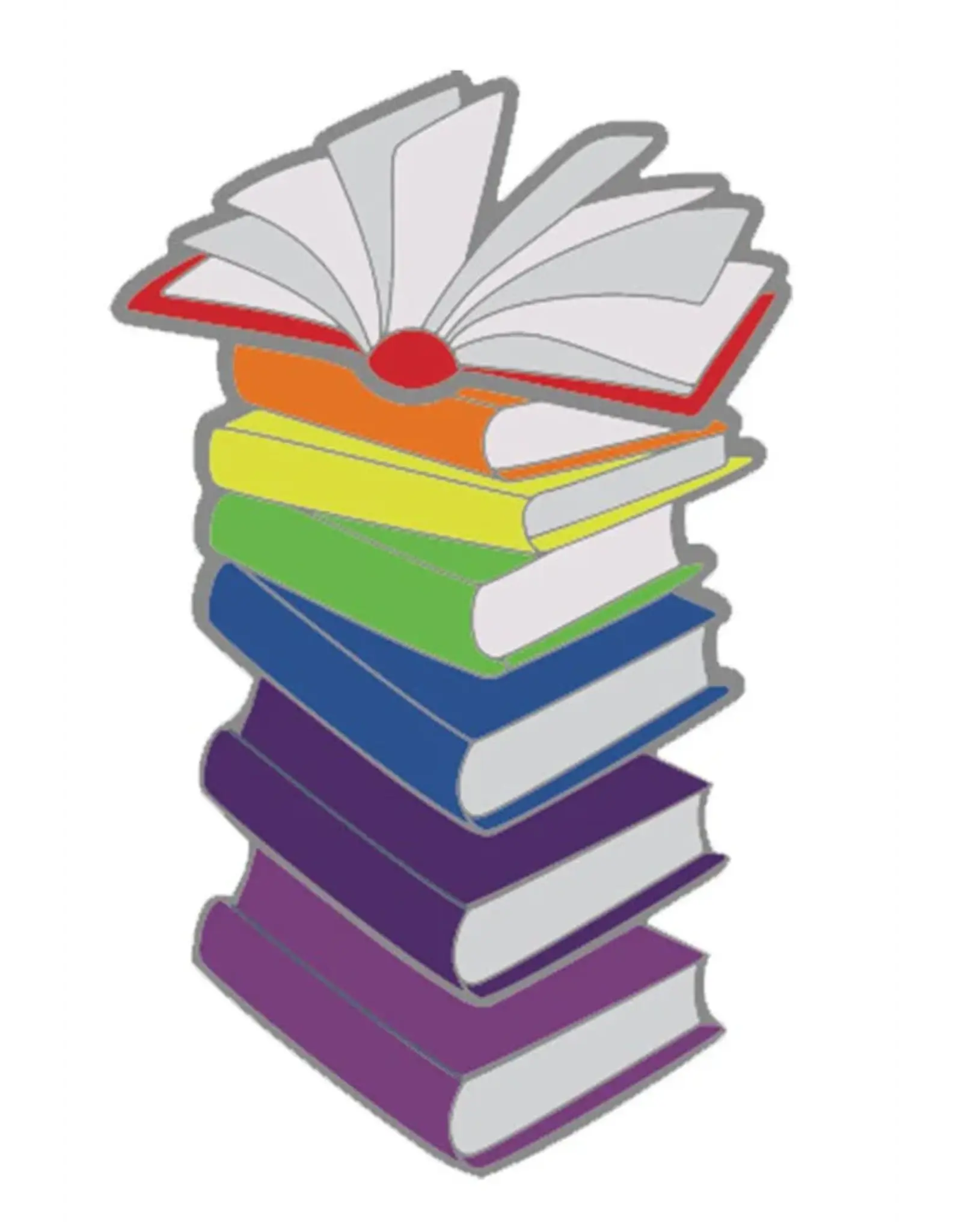 Foam Brain Pride Books Pin: Rainbow