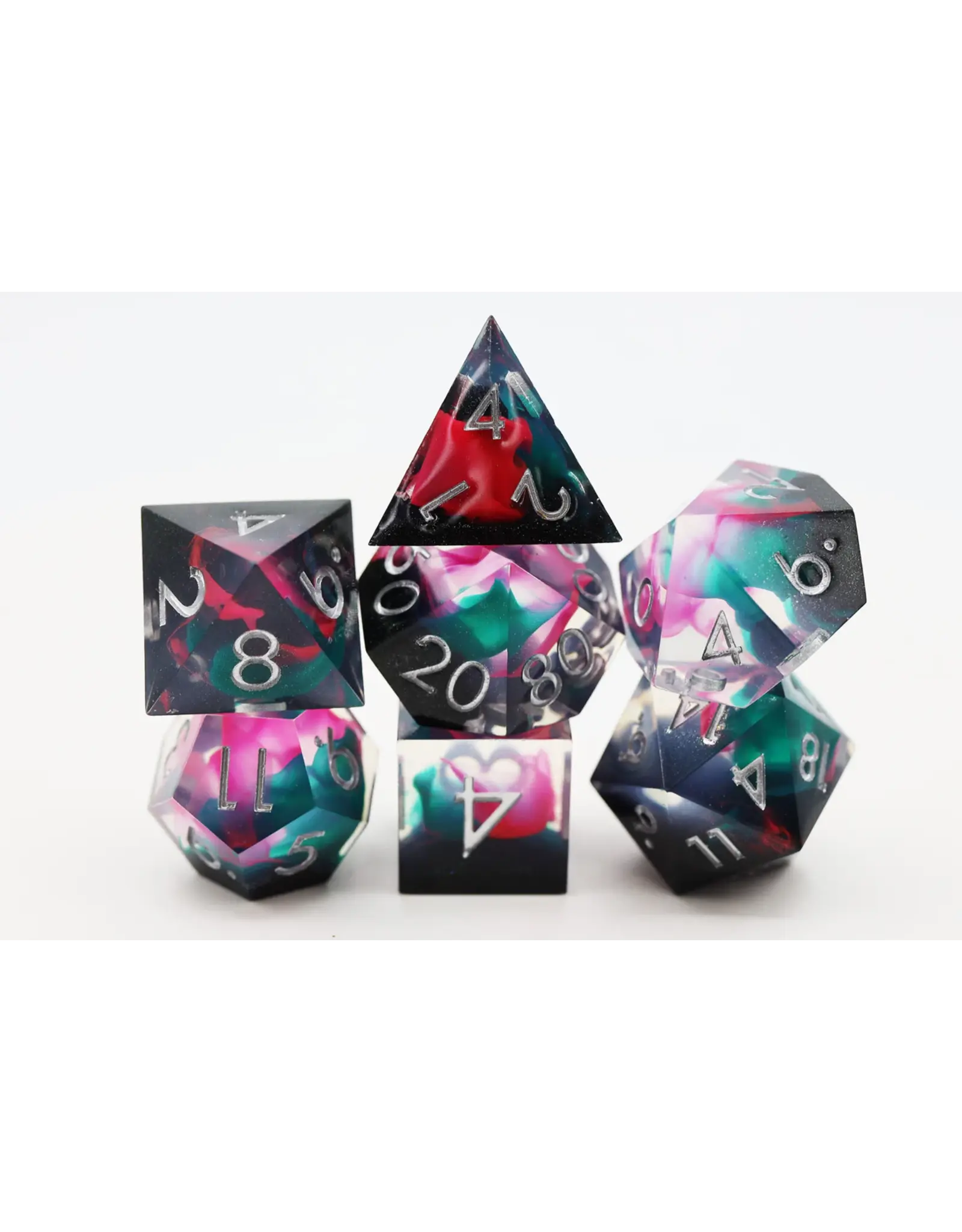 Foam Brain Sharp Edge Resin RPG Dice Set - Daytona