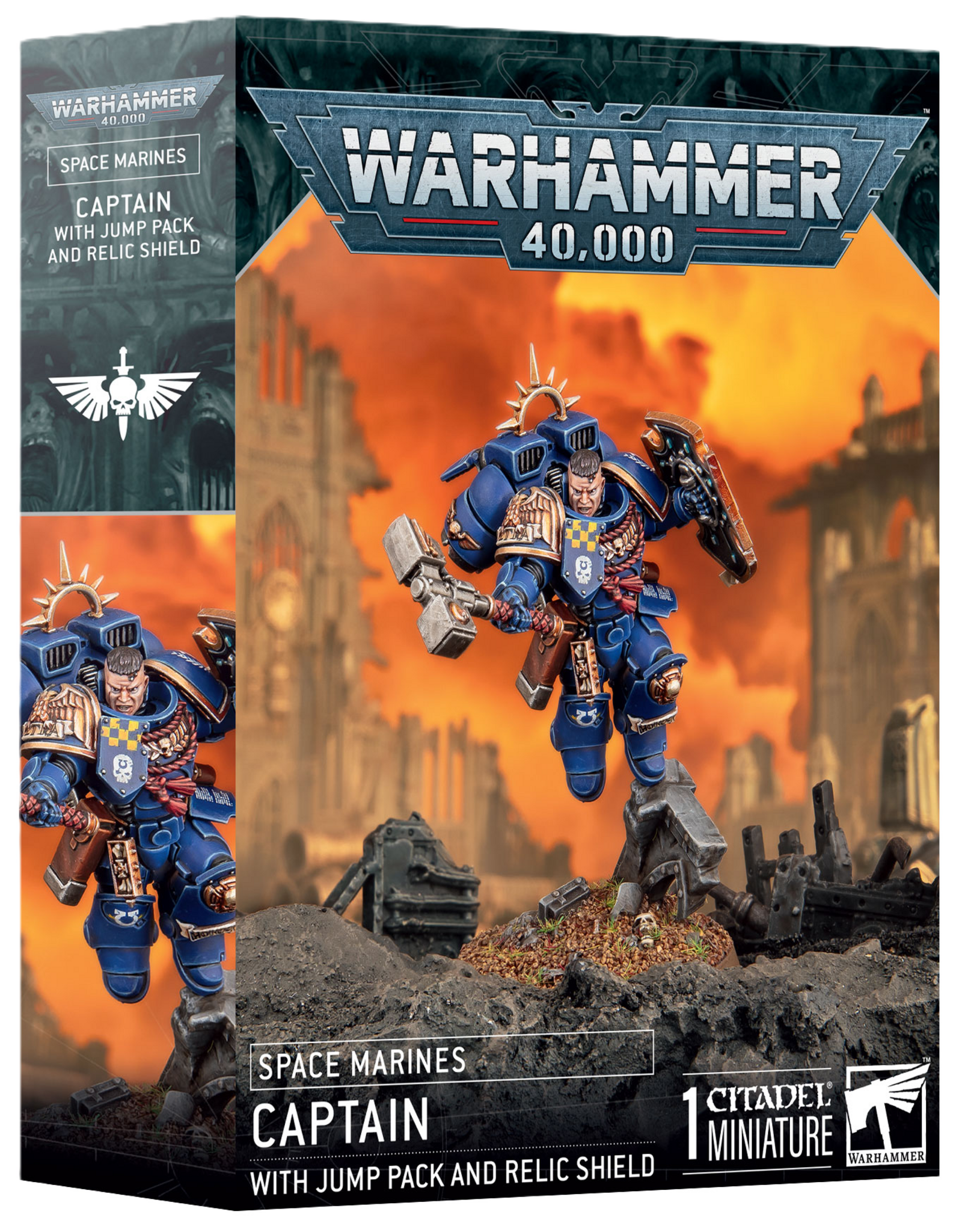 Warhammer 40K Space Marines Captain With Jump Pack & Relic Shield