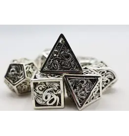 Foam Brain Dragon Essence: Mithril - Hollow Metal RPG Dice Set