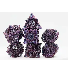 Foam Brain Floral Starburst: Burnt Nightshade - Metal RPG Dice Set