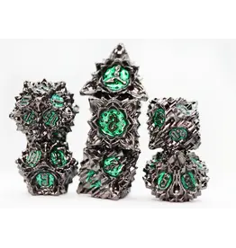 Foam Brain Floral Starburst: Midnight Forest - Metal RPG Dice Set