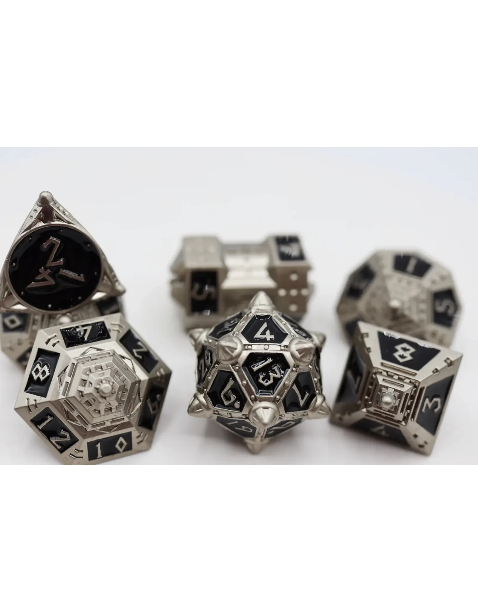 Foam Brain Dice 51: Onyx Ethers - Metal RPG Dice Set