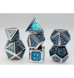 Foam Brain Alchemist Metals: Ice - Metal RPG Dice Set