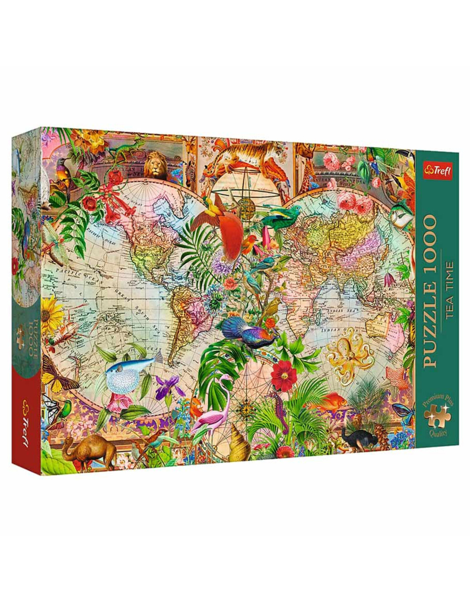 Trefl Puzzle: Tea Time: Antique World Map 1000 Piece (Premium Plus)