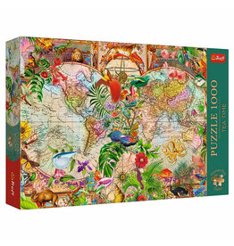 Trefl Puzzle: Tea Time: Antique World Map 1000 Piece (Premium Plus)