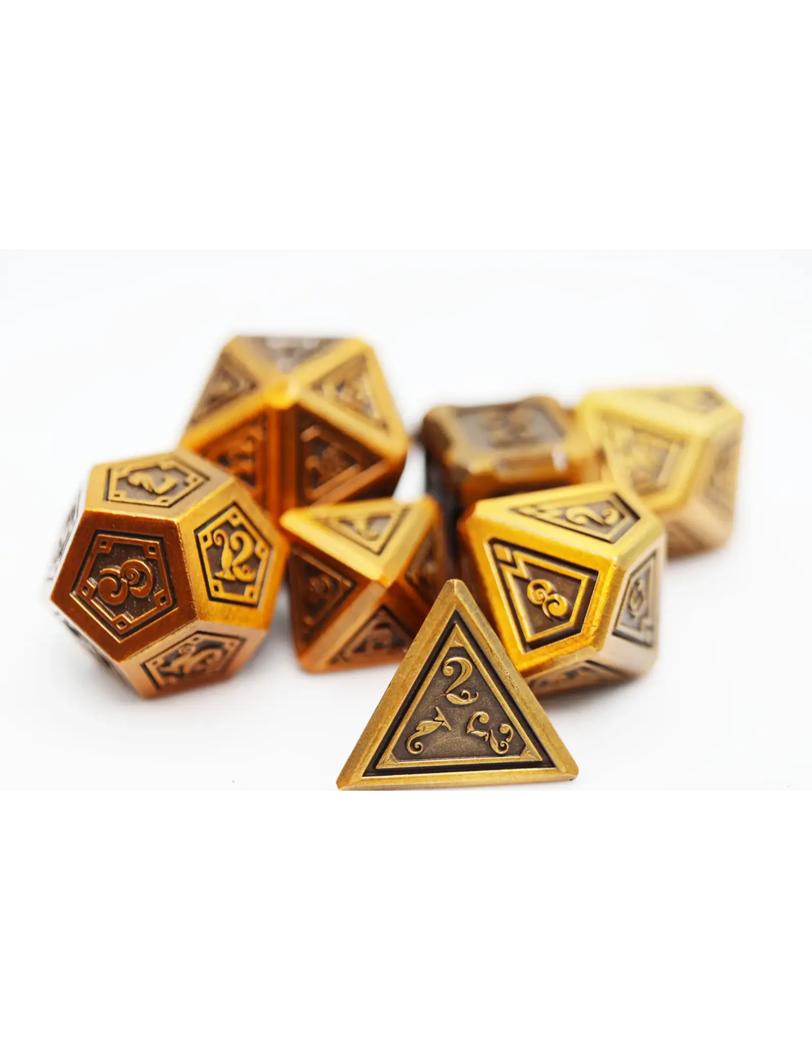 Foam Brain Alchemist Metals: Gold - Metal RPG Dice Set