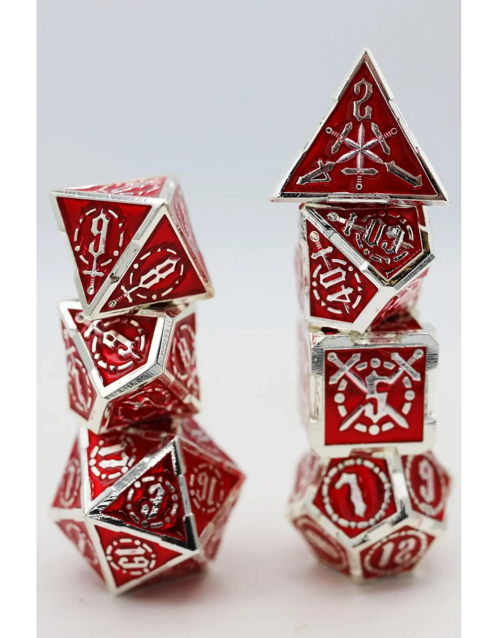 Foam Brain Crossed Swords: Sword of Hearts - Metal RPG Dice Set