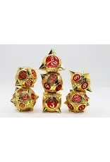 Foam Brain Meteor Storm: Solar Ruby - Metal RPG Dice Set