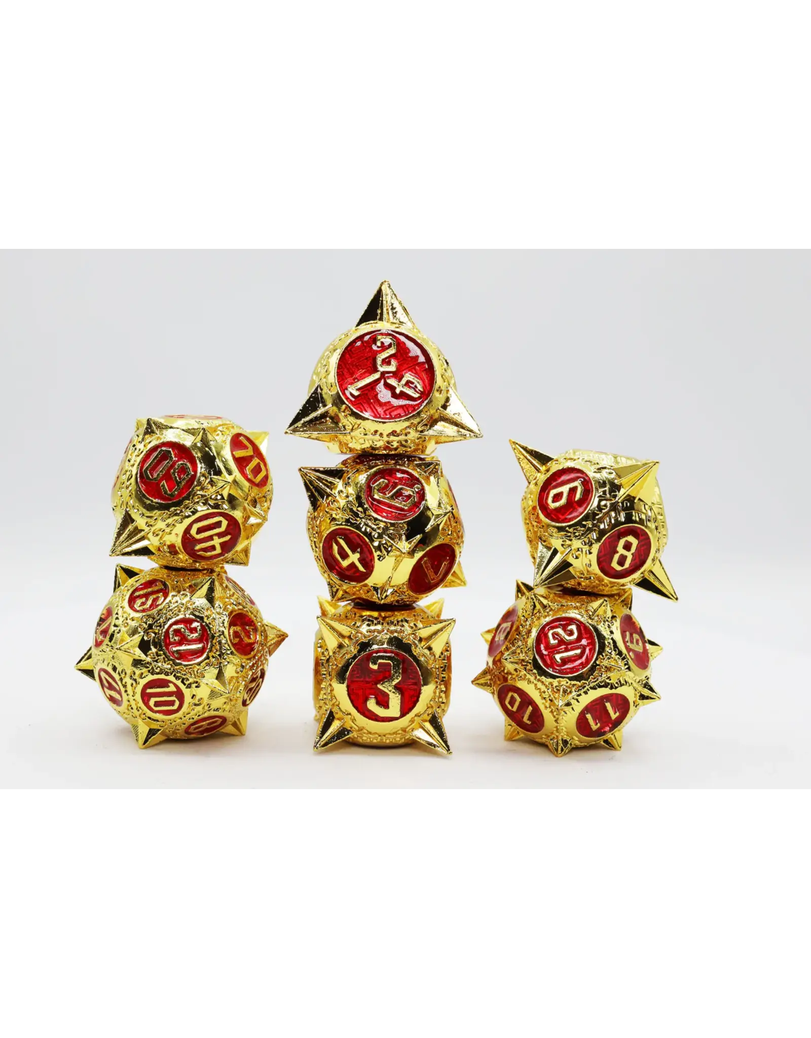 Foam Brain Meteor Storm: Solar Ruby - Metal RPG Dice Set