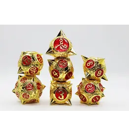 Foam Brain Meteor Storm: Solar Ruby - Metal RPG Dice Set