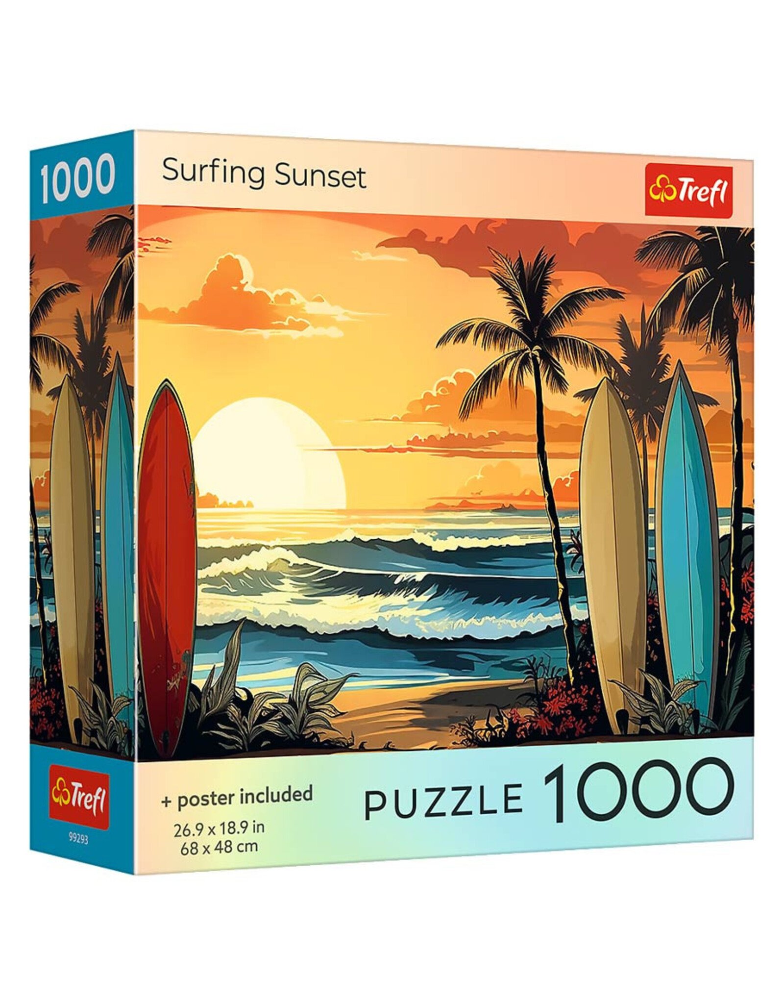 Trefl Puzzle: Surfing Sunset 1000 Piece (Trefl Red)