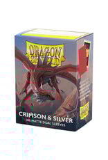 Deck Protector: Dual Matte: Crimson & Silver (100)