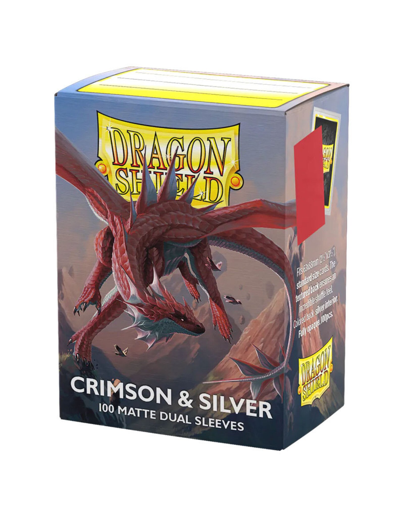 Deck Protector: Dual Matte: Crimson & Silver (100)