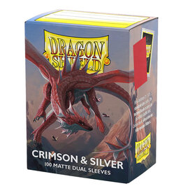 Dragon Shield Deck Protector: Dual Matte: Crimson & Silver (100)