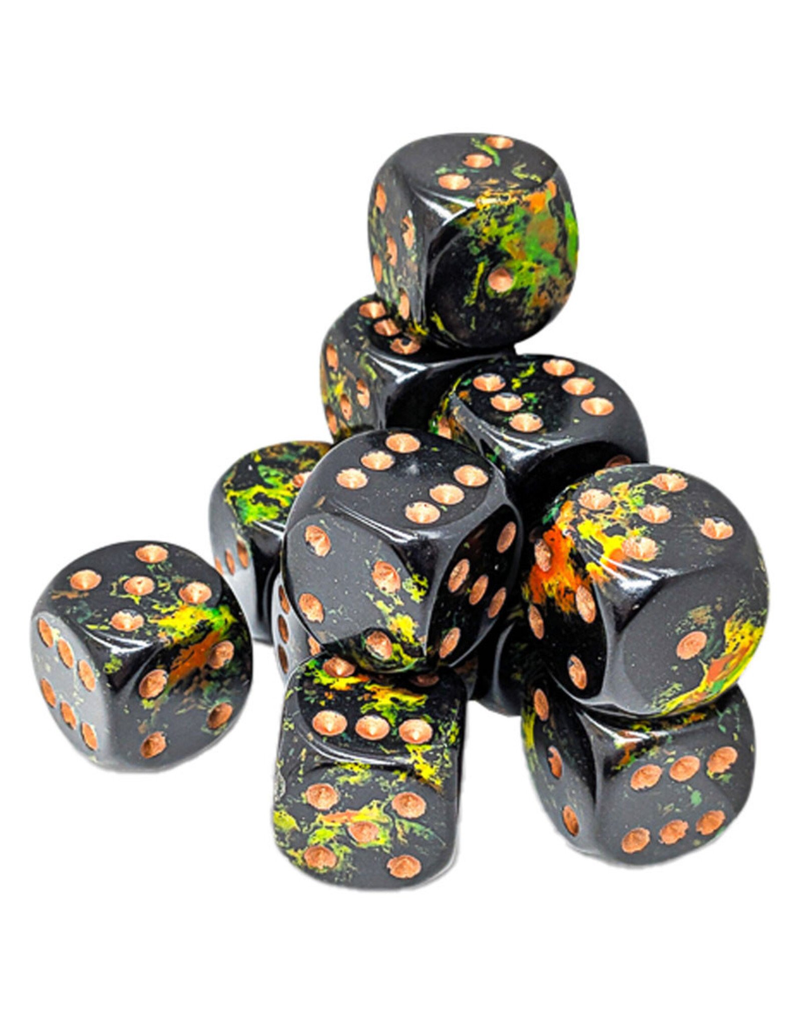 Chessex d6Cube 16mm Brush: Deep Forest (12)