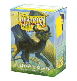 Dragon Shield Deck Protector: Dual Matte: Yellow & Silver (100)