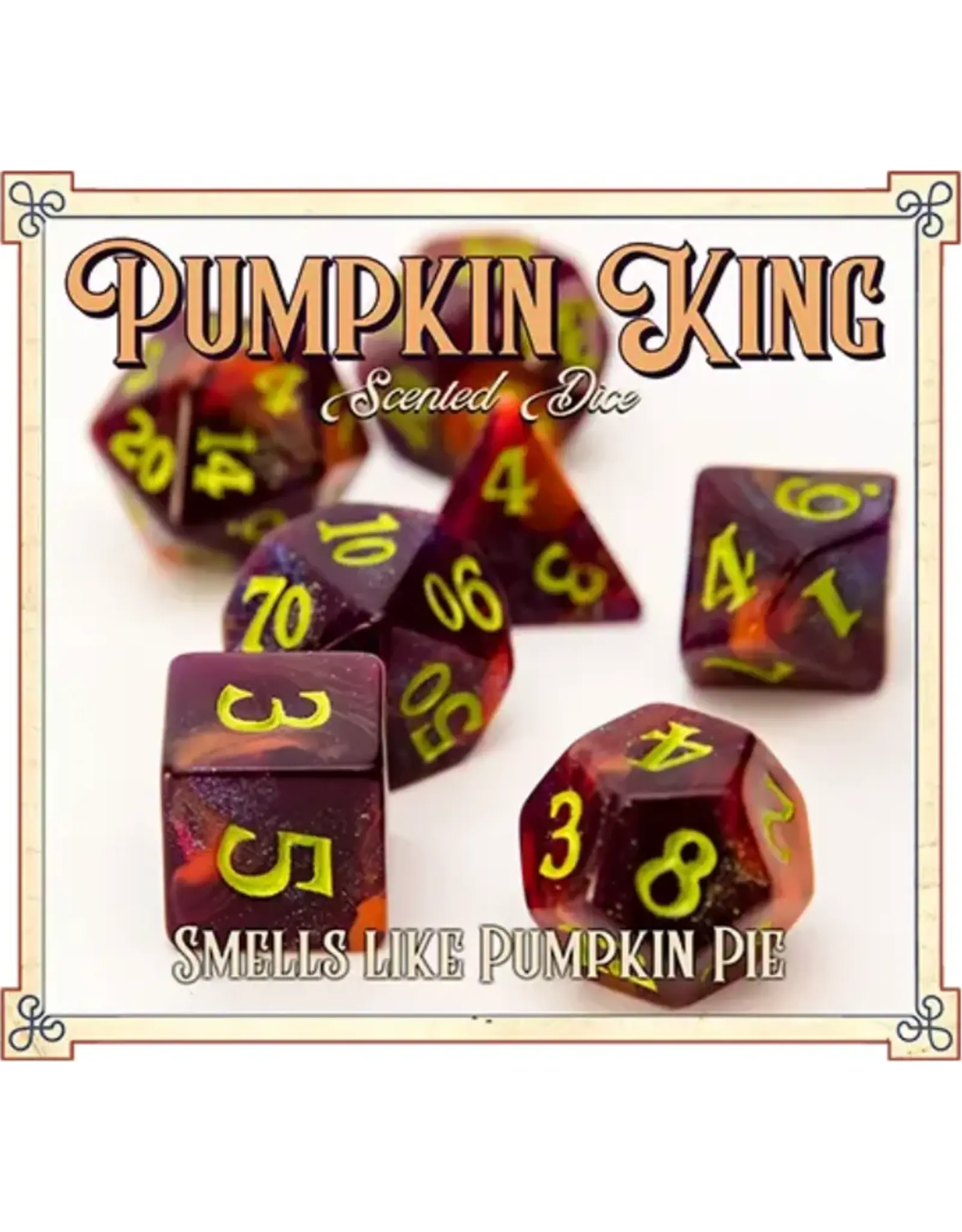 Scented Dice 7 Die Set Arcane Pumpkin King