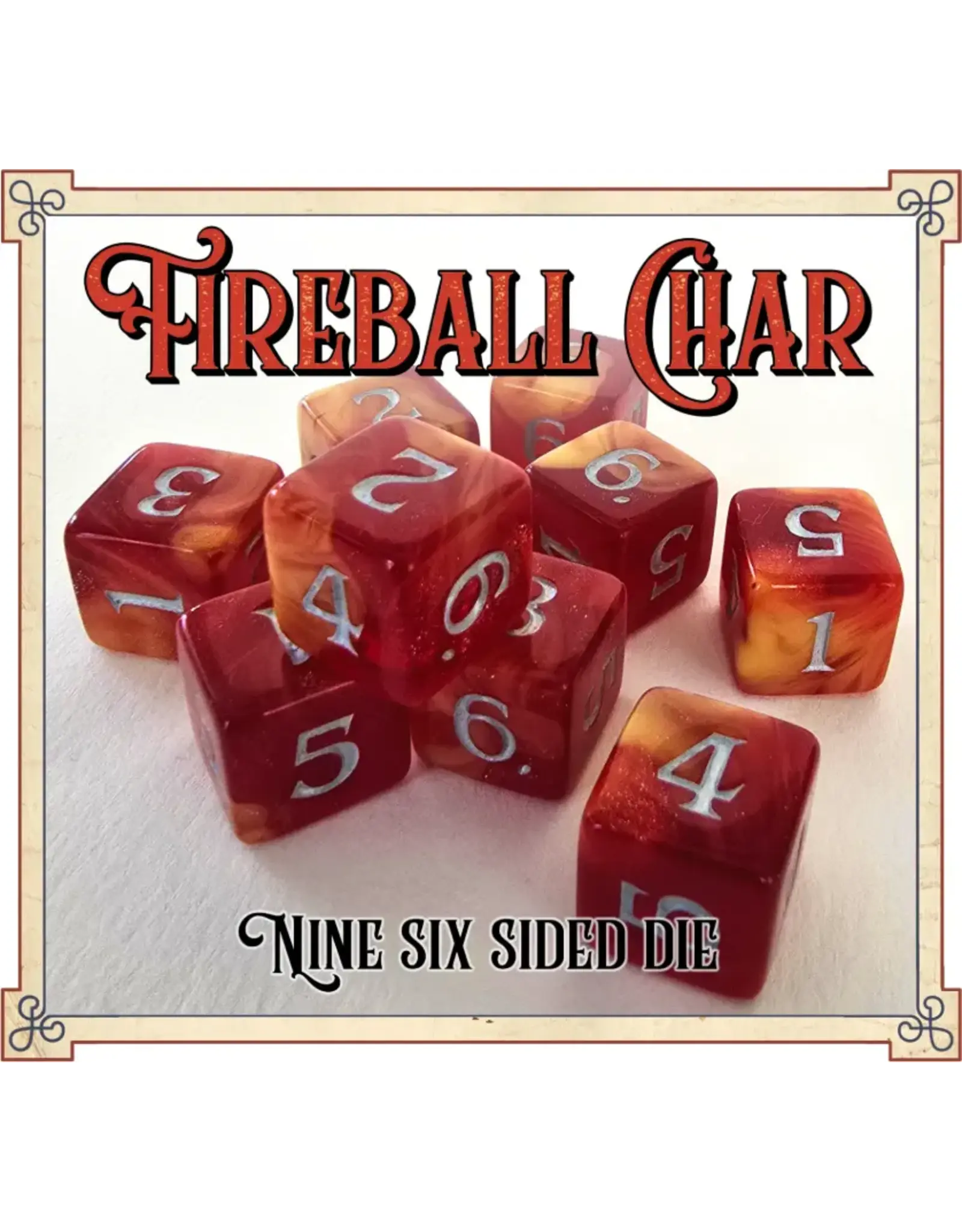 Scented Dice D6 Set Fireball Char