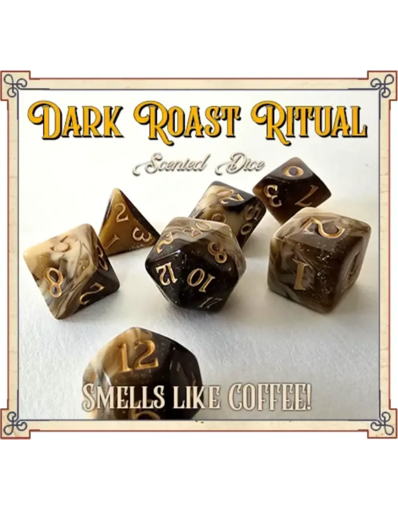 Scented Dice 7 Die Set Arcane Dark Roast Ritual