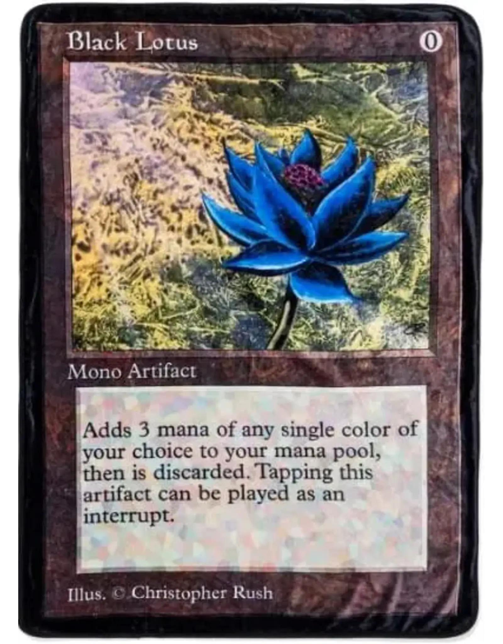 Magic: The Gathering Black Lotus Card Single Sided Fleece Throw Blanket | 45 x 60 Inches