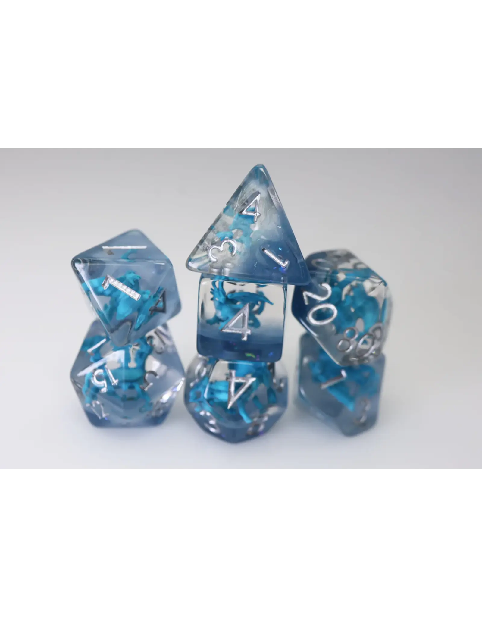 Foam Brain Young Blue Dragon RPG Dice Set