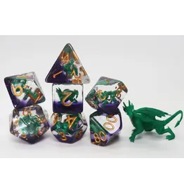 Foam Brain Young Green Dragon RPG Dice Set
