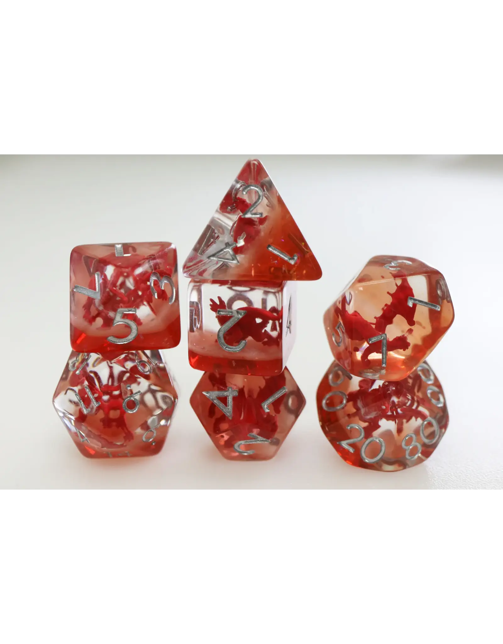 Foam Brain Young Red Dragon RPG Dice Set