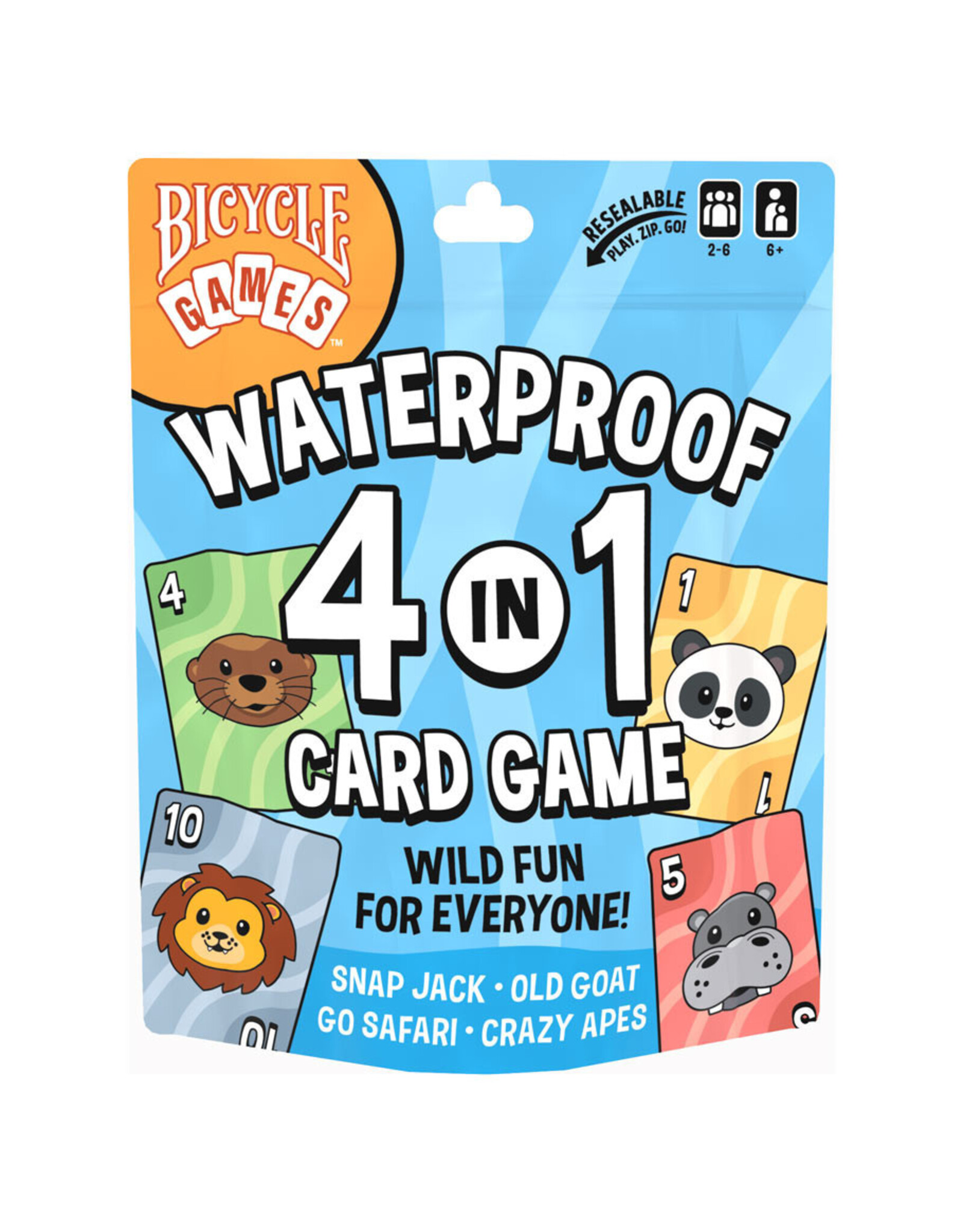 Bicycle Bicycle: Waterproof 4 in 1 (Go Fish, Crazy 8s, Slap Jack, Old Maid)