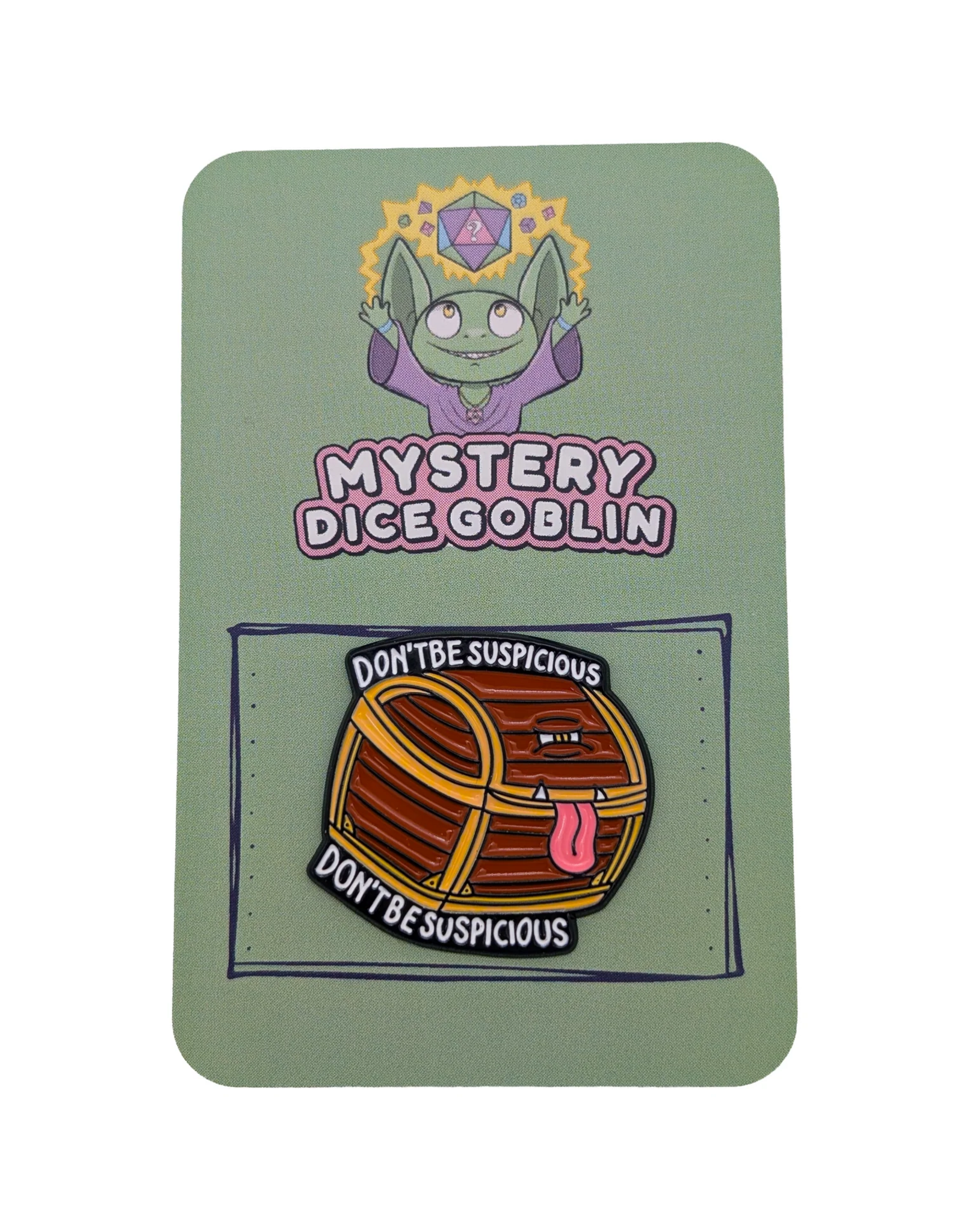 Mystery Dice Goblin Don't Be Suspicious RPG Pin