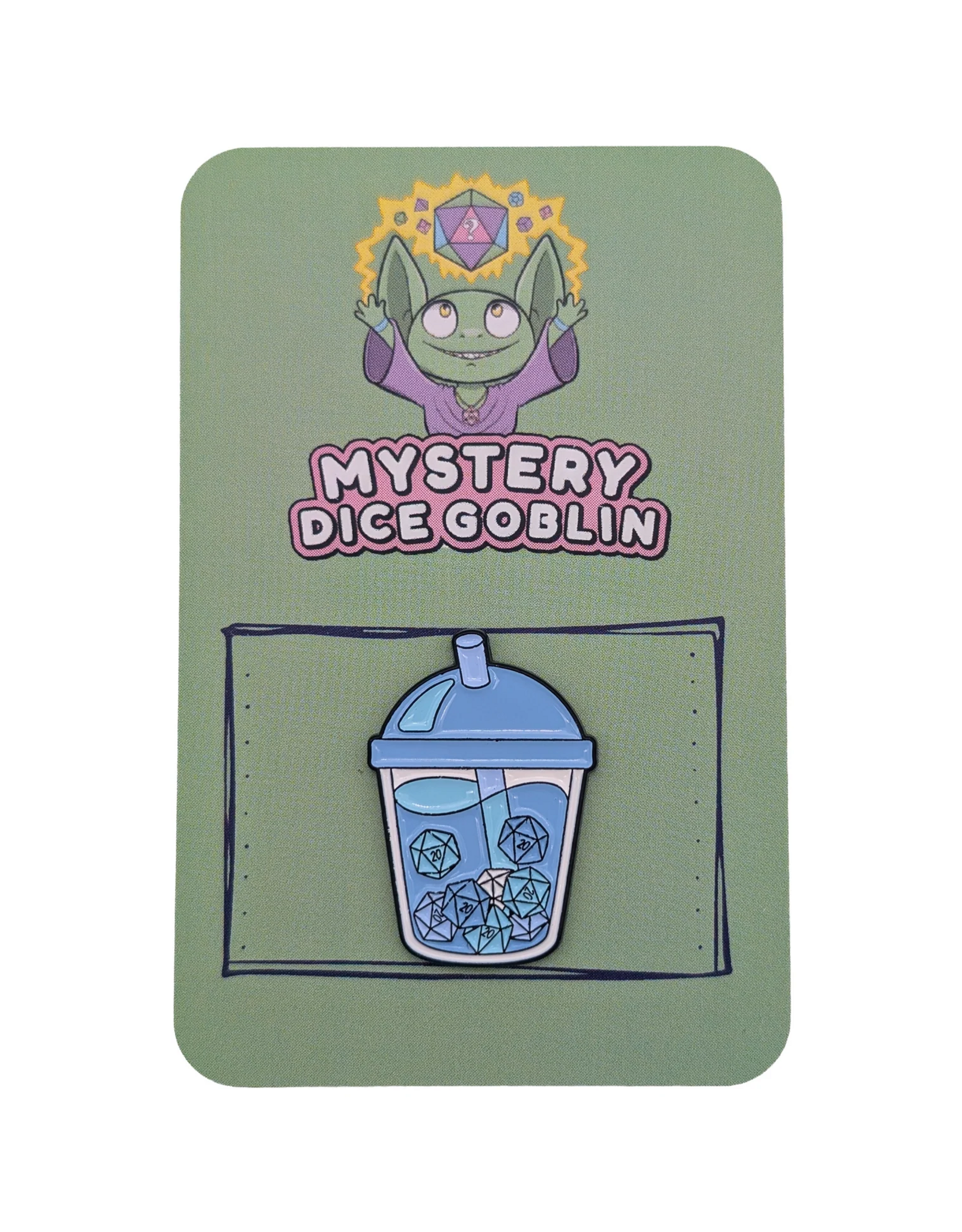 Mystery Dice Goblin Bubble Tea D20 Pin