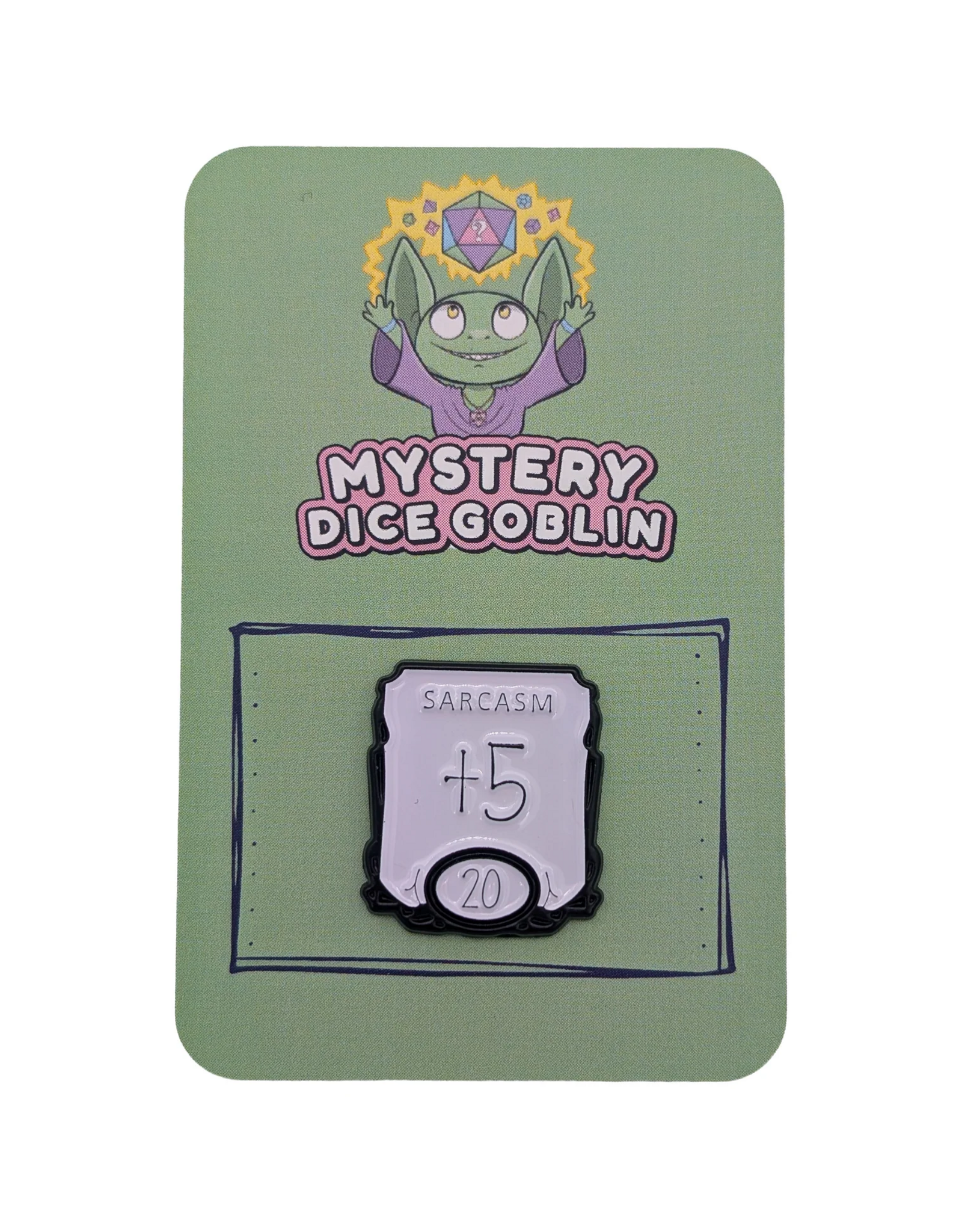 Mystery Dice Goblin Sarcasm +5 RPG Pin