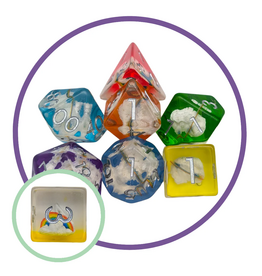 Mystery Dice Goblin Rainbow Clouds Multi-Coloured Inclusion Dice Set