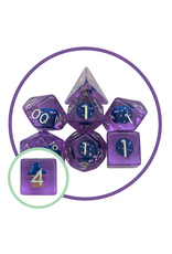 Mystery Dice Goblin Mushroom Dark Blue Cap Inclusion Dice Set