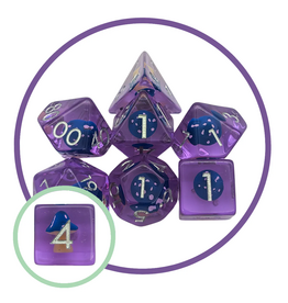 Mystery Dice Goblin Mushroom Dark Blue Cap Inclusion Dice Set