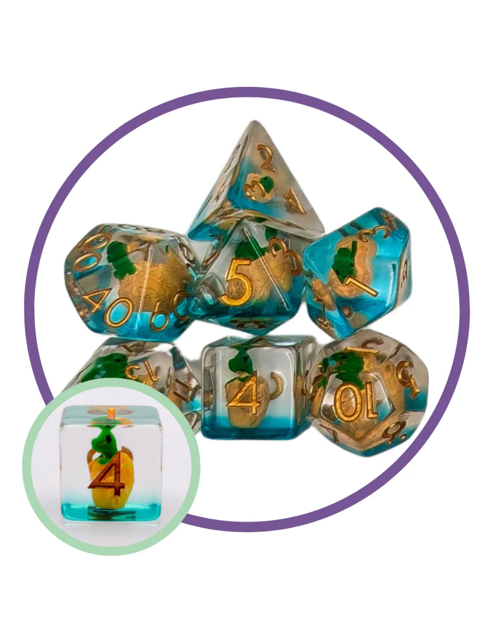 Mystery Dice Goblin Dinosaur Egg Inclusion Dice Set