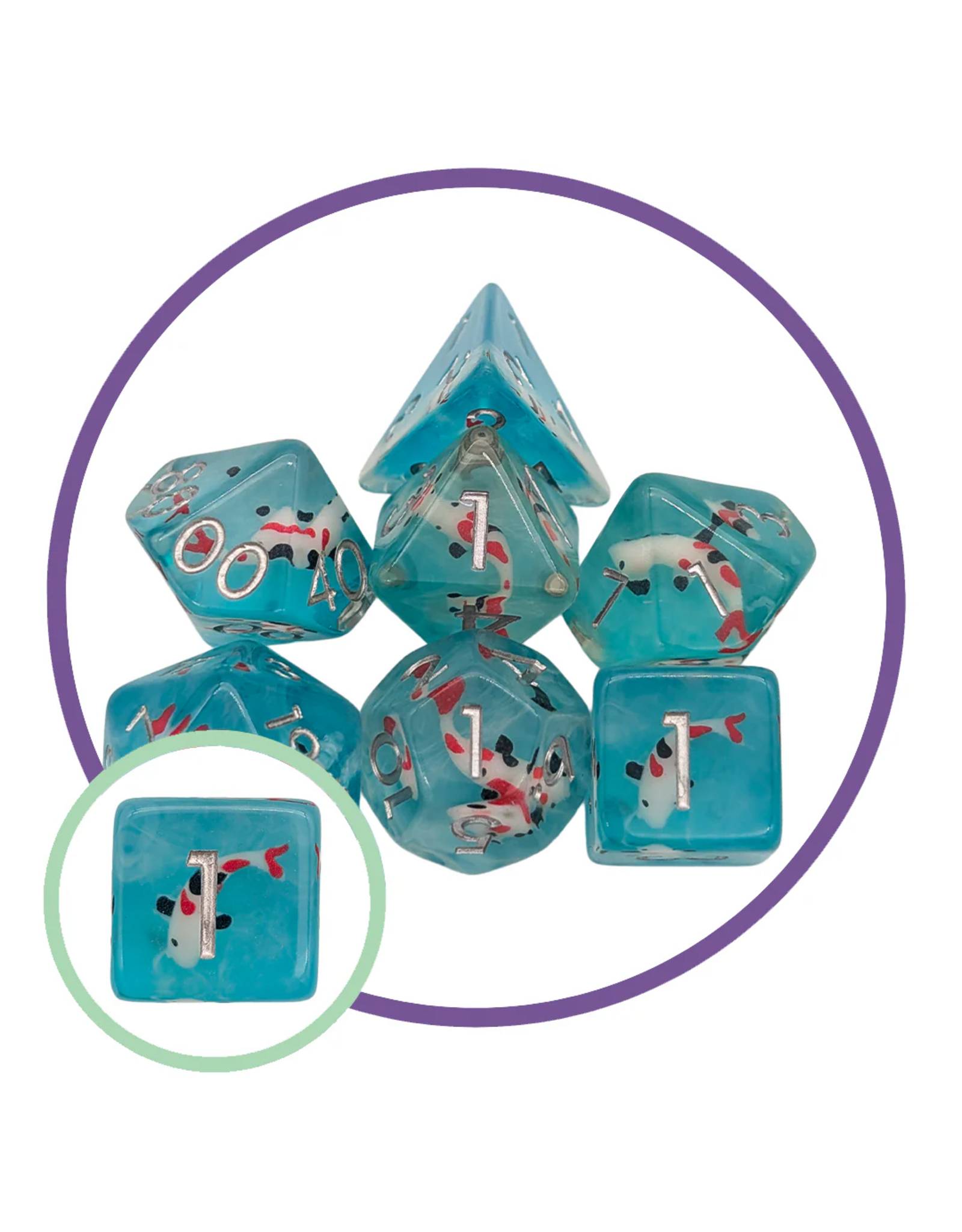 Mystery Dice Goblin Koi Fish Inclusion Dice Set