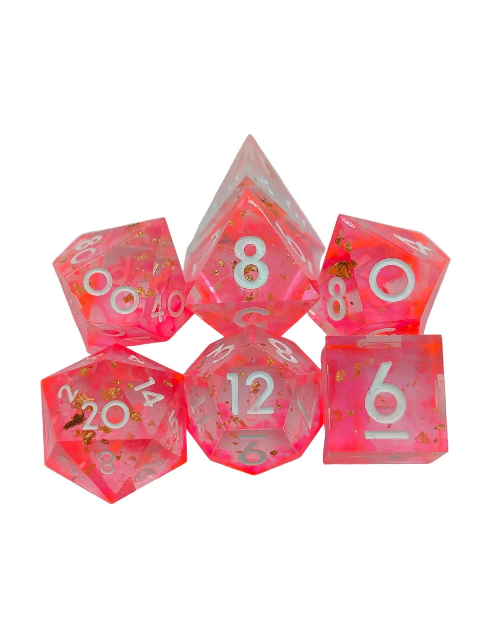 Mystery Dice Goblin Foil Pink Sharp Dice Set