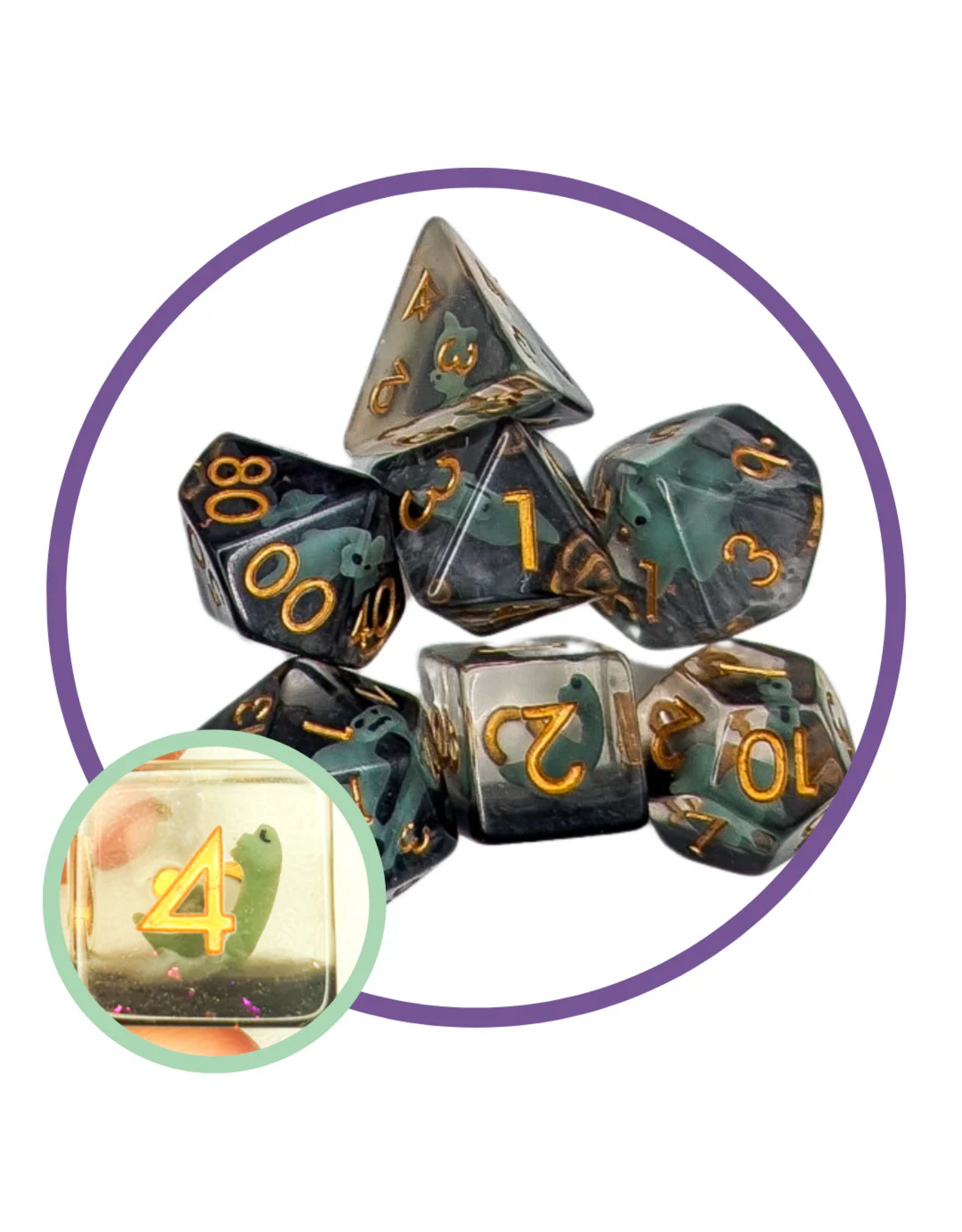 Mystery Dice Goblin Brontosaurus Inclusion Dice Set
