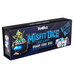 Metallic Dice Games 7-Set: Mystery Misfit: Sharp Edge Resin Polyhedral Dice Set