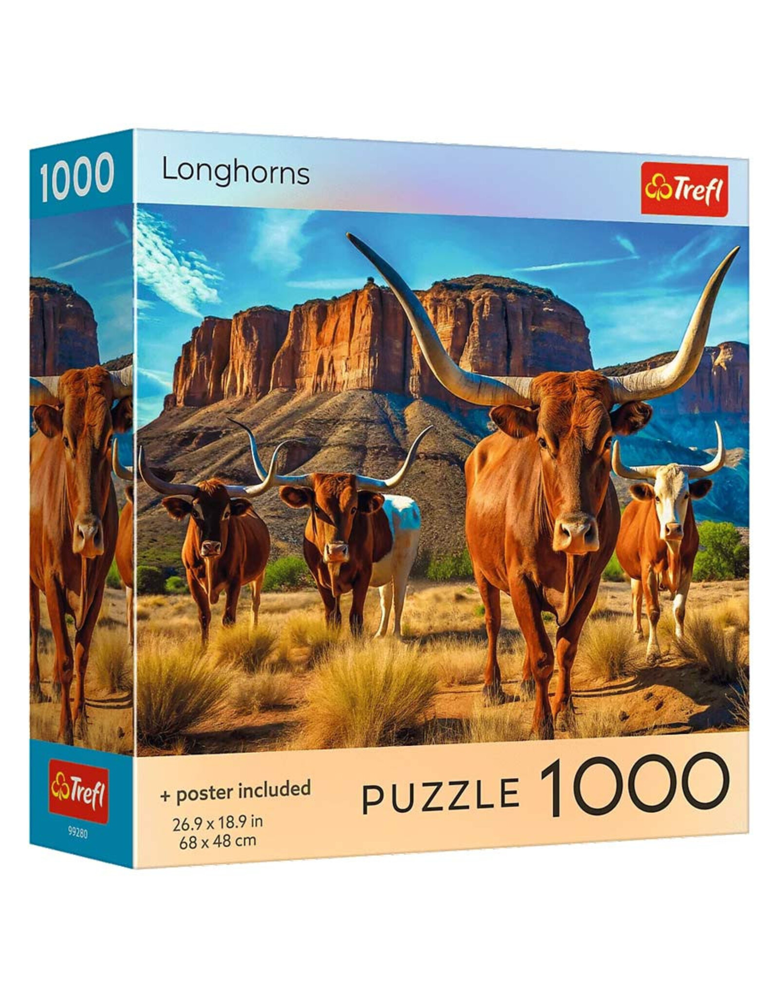 Trefl Puzzle: Longhorns 1000 Piece (Trefl Red)
