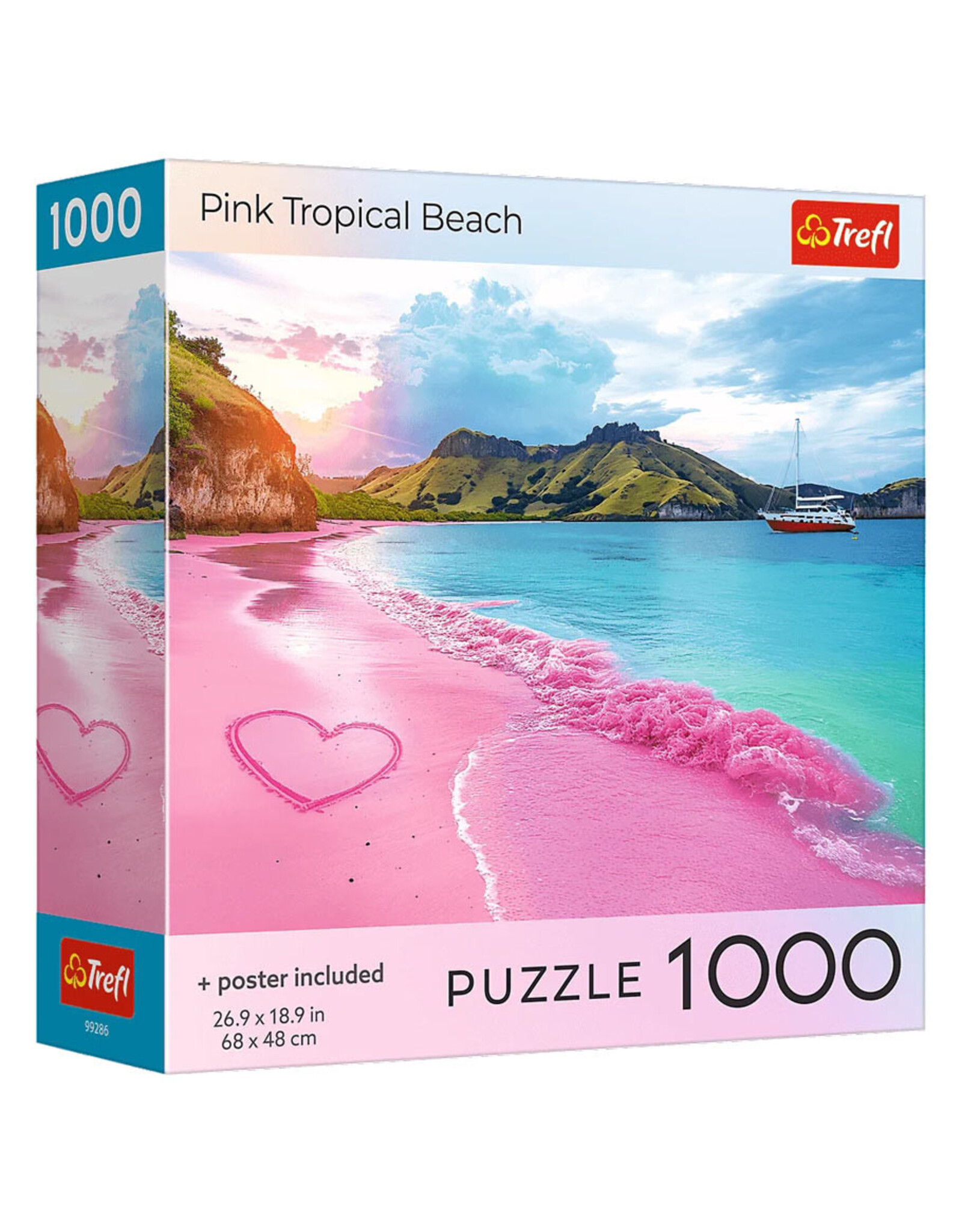 Trefl Puzzle: Pink Tropical Beach 1000 Piece (Trefl Red)