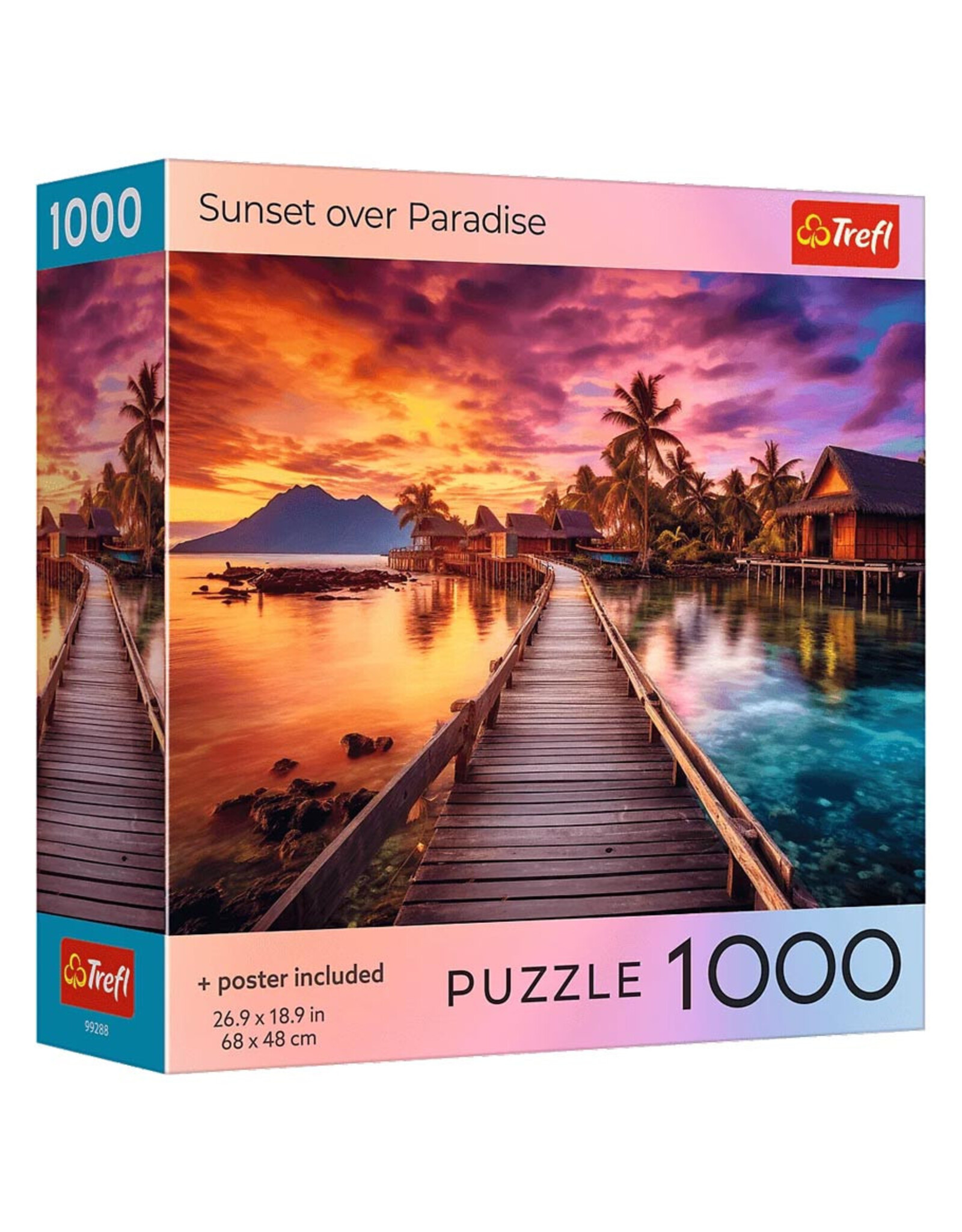 Trefl Puzzle: Sunset Over Paradise 1000 Piece (Trefl Red)