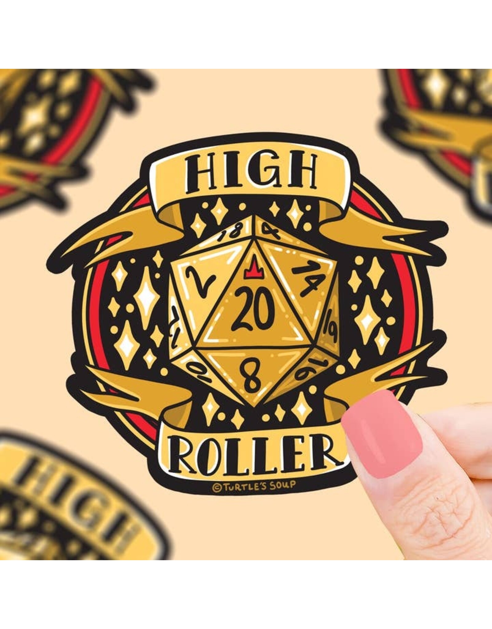 Turtle's Soup Turtle's Soup - High Roller Dice D20 Polyhedron Vinyl Sticker