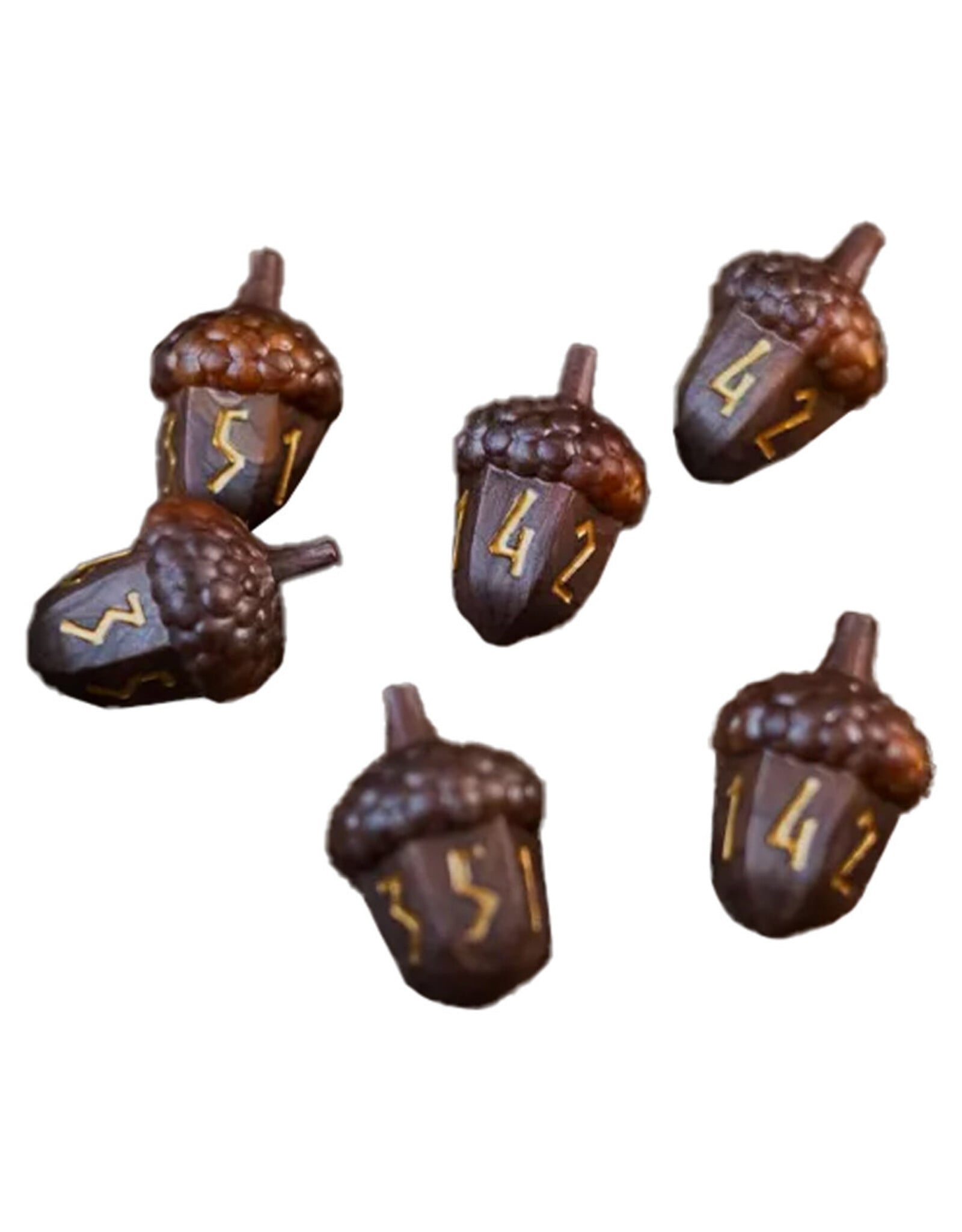 Metallic Dice Games D6: Resin: Legend in the Mist: Acorn (6)
