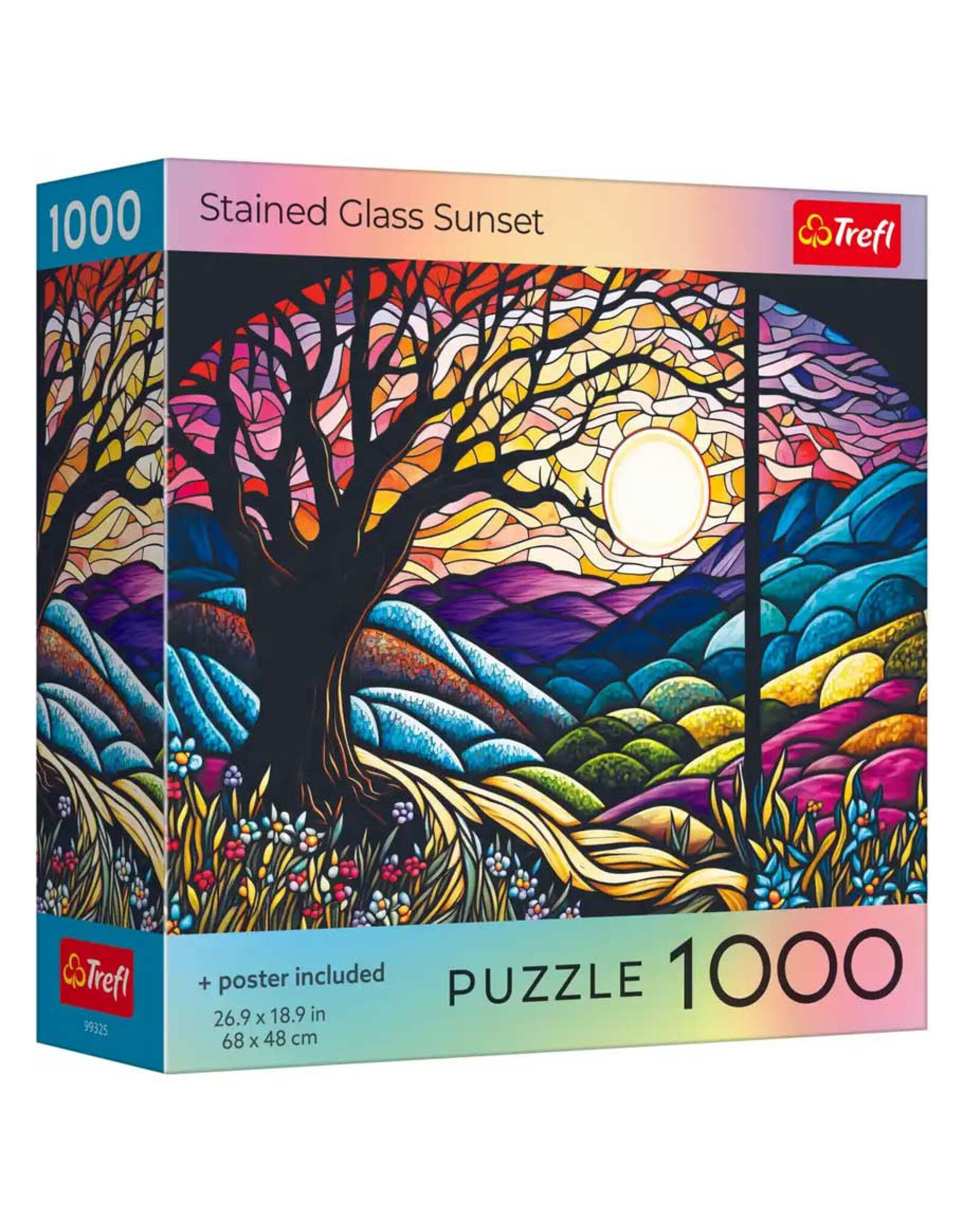Trefl Puzzle: Stained Glass Sunset 1000 Piece (Trefl Red)