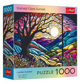 Trefl Puzzle: Stained Glass Sunset 1000 Piece (Trefl Red)