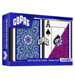 COPAG Playing Cards: COPAG: Neoteric: Plastic Poker Size Jumbo Index Green/Blue/Red 2-Pack